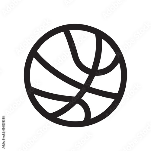 Basketball outline Vector icon on white Background