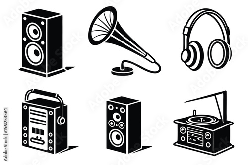 vector illustration of a set of speakers