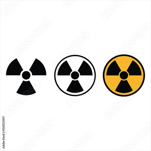 Radiation Hazard Symbols in Black White and Yellow