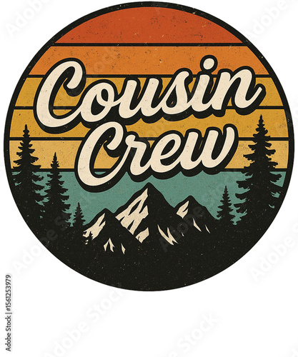Fotografie Cousin Crew Funny Campfire Outdoor Forest Camping  Transparent Background, PNG E
