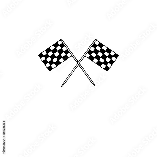 Race track Map with Checked flag Vector illustration.