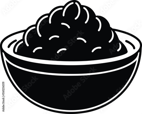 Creamy delicious dip in a bowl simple icon