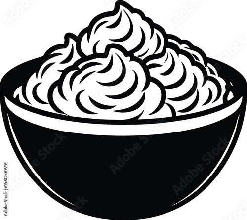 Creamy whipped topping in a bowl delicious dessert