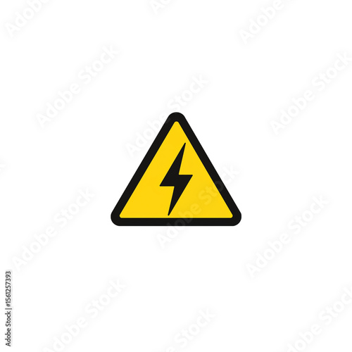 A yellow triangle warning sign with a black lightning bolt symbolizes electrical hazard on a solid transparent background. Free Download A yellow triangle warning sign with a black lightning bolt symbolizes electrical hazard on a solid transparent background. - GFXLoad
