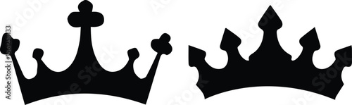 Silhouettes of Royal Crowns – King and Queen Symbols