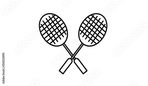 Badminton icon,vector illustration. Flat design style. vector badminton icon illustration isolated on White background, badminton icon. badminton icons graphic design vector symbols.