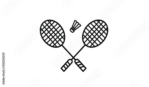 Badminton icon,vector illustration. Flat design style. vector badminton icon illustration isolated on White background, badminton icon. badminton icons graphic design vector symbols.