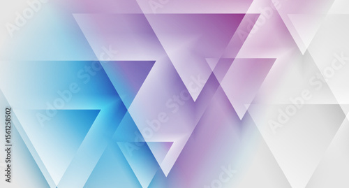 Blue purple geometric tech background with glossy triangles. Vector abstract concept design
