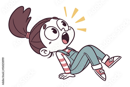 Whimsical Wonder: An animated illustration of a young girl, wide-eyed and filled with wonder. Capturing the essence of innocence, curiosity, and joyful exploration.