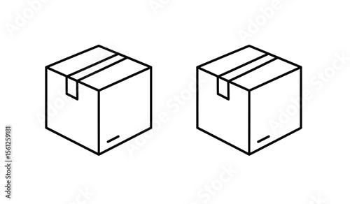 Box icon logo design. box sign and symbol, parcel, package
