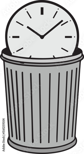 trash bin with clock