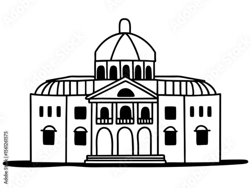 City Hall Vector Silhouette Government Building Design