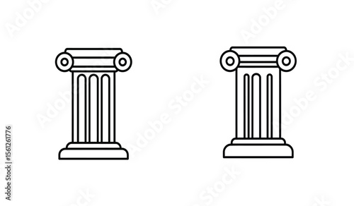 Pillar vector line icon illustration