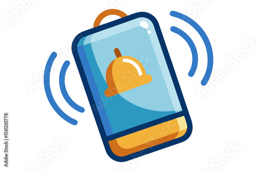 Phone ringing icon flat vector illustration for mobile and communication app