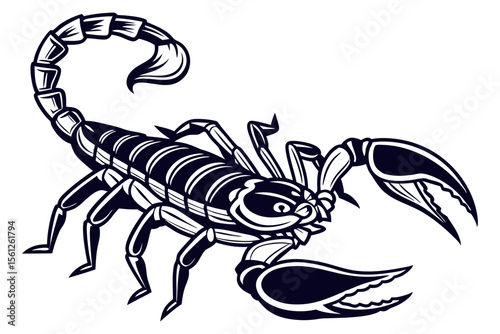 Scorpion vector art on white background for astrological and dangerous themes