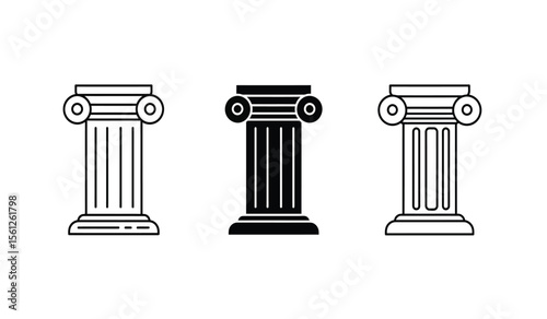 Pillar vector line icon illustration
