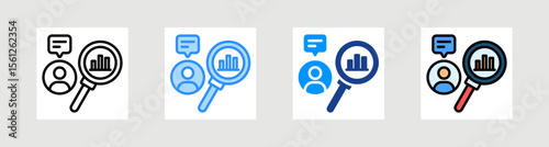 Qualitative Research Icon Collection Set Multiple Style