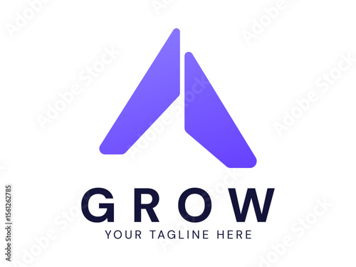Modern grow Business with growth up arrows logo vector design concept. Growth logotype symbol for digital finance, ui, technology, investment, business, website, financial, identity, company. new tech