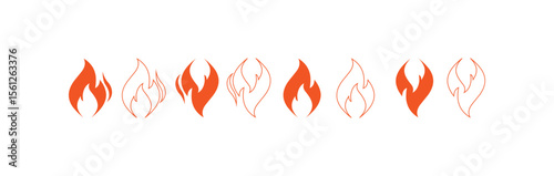 hot fire / flame heat or spicy food symbol flat vector icon for apps and websites