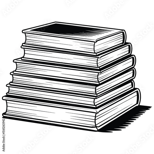 stack of books isolated