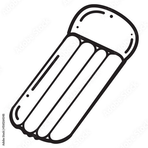 Simple black and white illustration of an inflatable pool float for summer fun