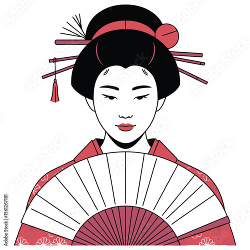 japanese girl with fan