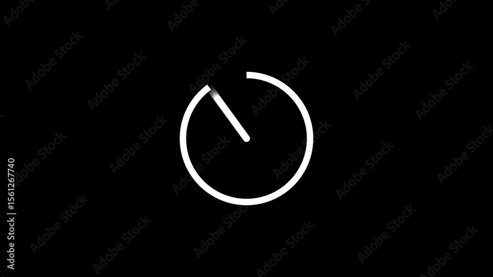 4k animation of clock arrows walking fast clockwise over black background. Time passing concept.