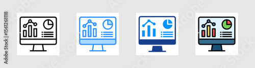 Web Analytics Icon Collection Set Multiple Style