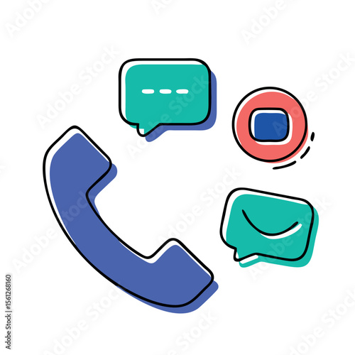 Blue and red arrow icon set representing communication and connection in a glossy 3D vector design