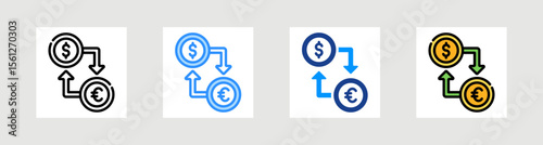 Currency Exchange Icon Collection Set Multiple Style