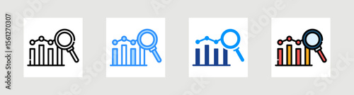 Market Analysis Icon Collection Set Multiple Style