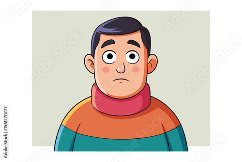Expressing Uncertainty: A cartoon illustration of a person with an expression of uncertainty, capturing a moment of thought. 