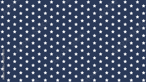 Seamless star pattern on navy blue background. White stars celestial wallpaper, cute space theme, nursery decor, kids wrapping paper, kawaii vector, fabric print, repeat star design.