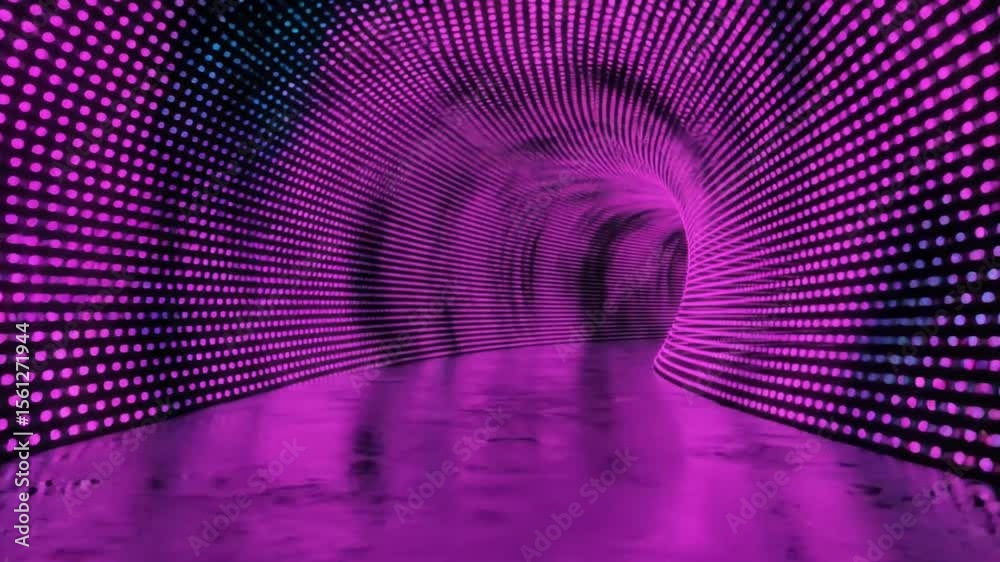 Luminous Purple Tunnel: Abstract Dimensional Space