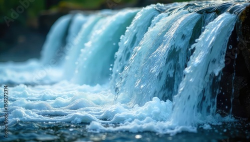 Dramatic Cascading Water Close-Up of Creek in Motion, Powerful Nature Photography