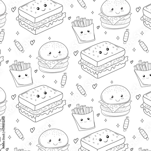 Food packaging, Fast food funny images of characters in the form of food, background with food