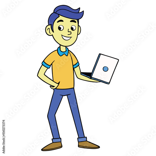 Young person focused on a modern laptop screen