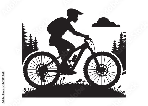 Mountain bike bicycle cycle Silhouette Vector