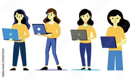 Young woman working on a laptop computer in a bright setting