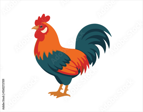 Simple flat icons of poultry birds ideal for farm product and fowl meat logos.
