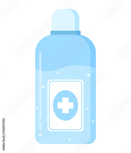 blue sanitizer bottle cartoon illustration clipart