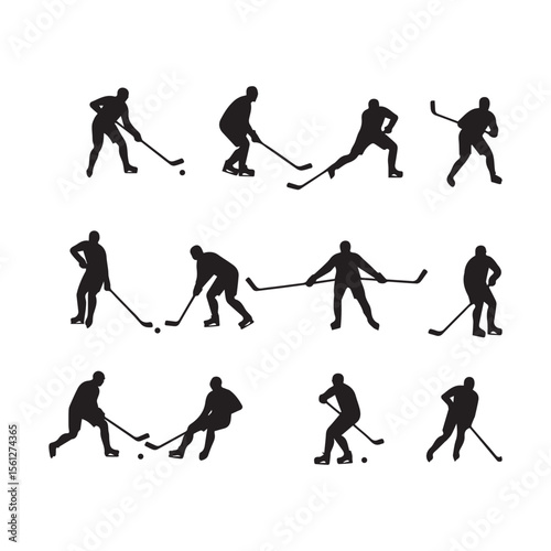 Hockey Stick and Ball Vector Icons | Clean Sports Equipment Graphics for Infographics & Web Use.