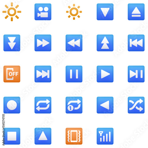 Set of AV Symbol Emoji icons