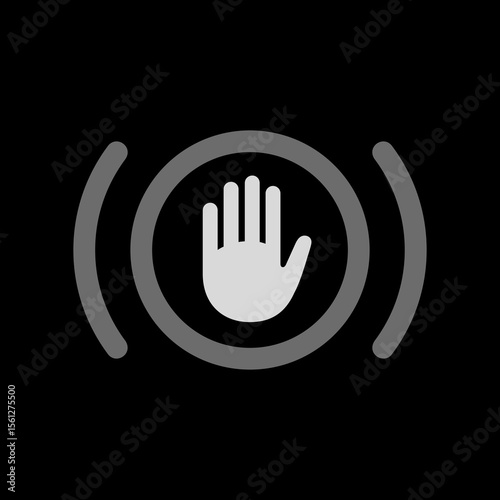 Hand Raised Brake Signal Icon
