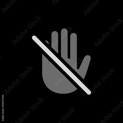 Filled Hand Raised Slash Icon
