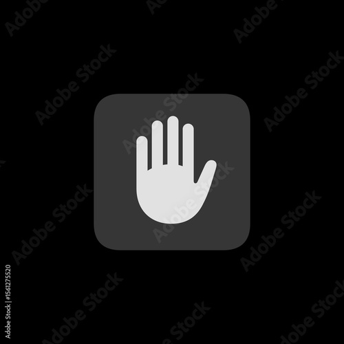 Filled Hand Raised Square Icon