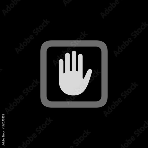 Hand Raised Square Icon