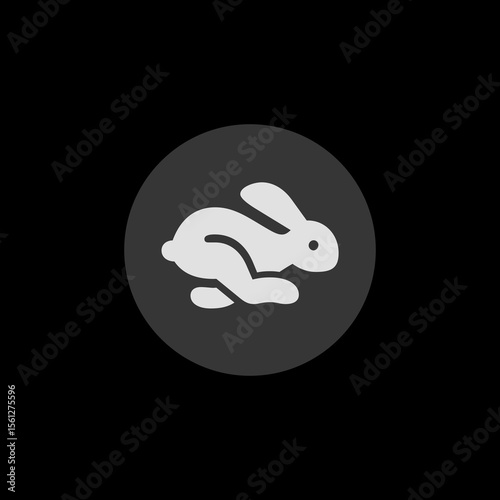 Rabbit Circle Filled Icon