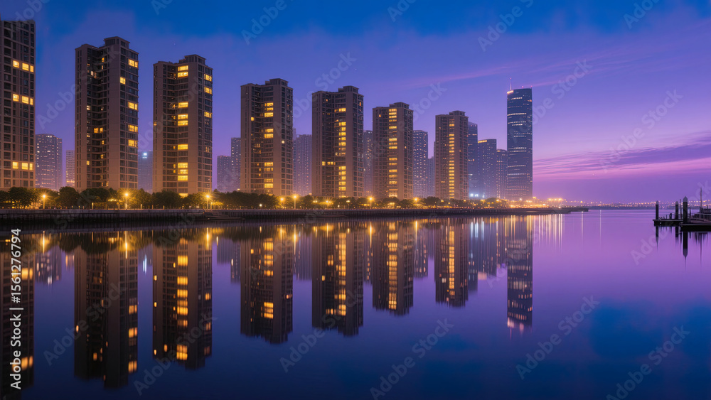 Fototapeta premium night city skyline