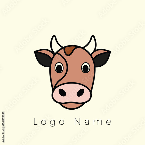 Cow Heads Line Art and Silhouette Set
